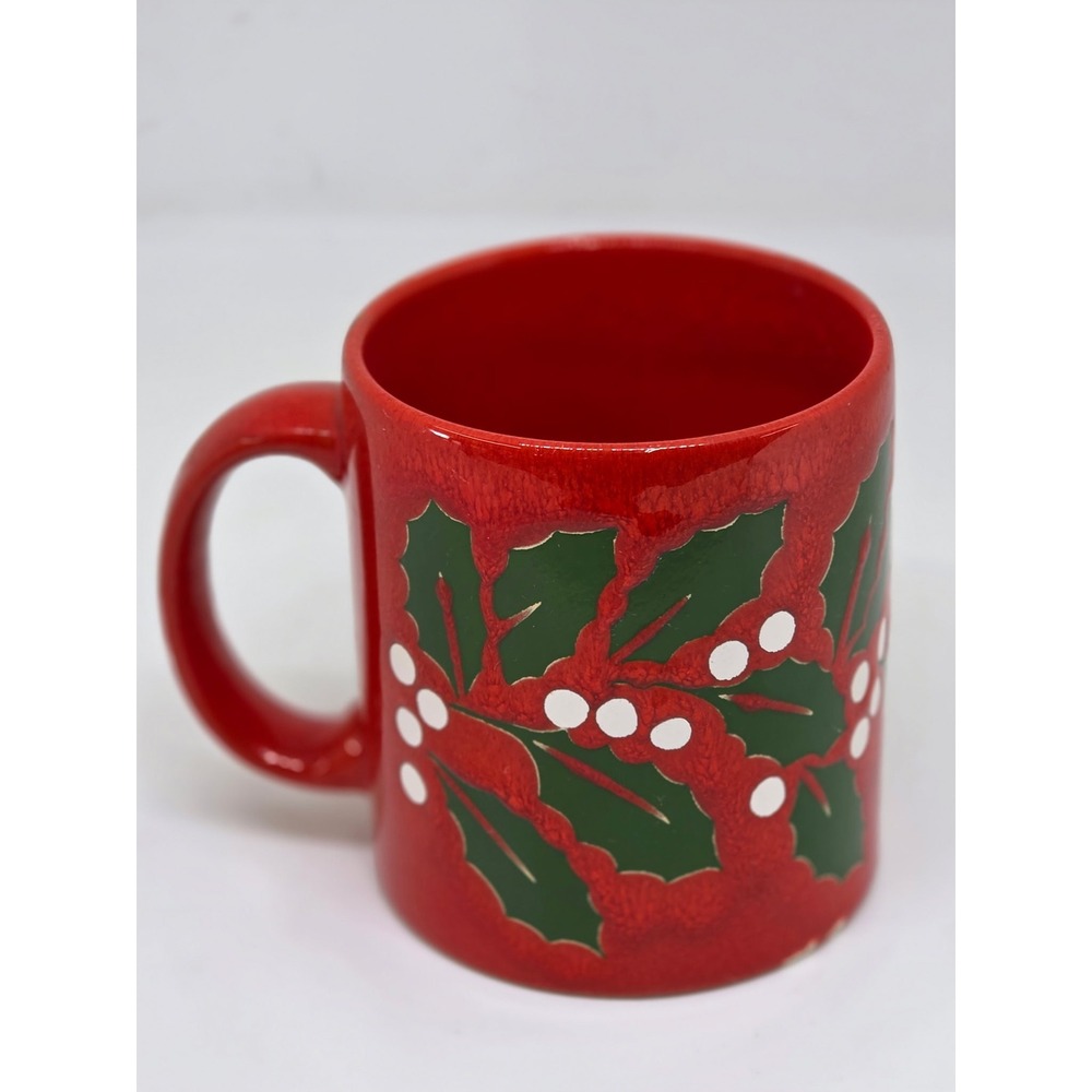 VTG Waechtersbach Mug Red Holly Berry Christmas Ceramic West Germany Holiday Cup